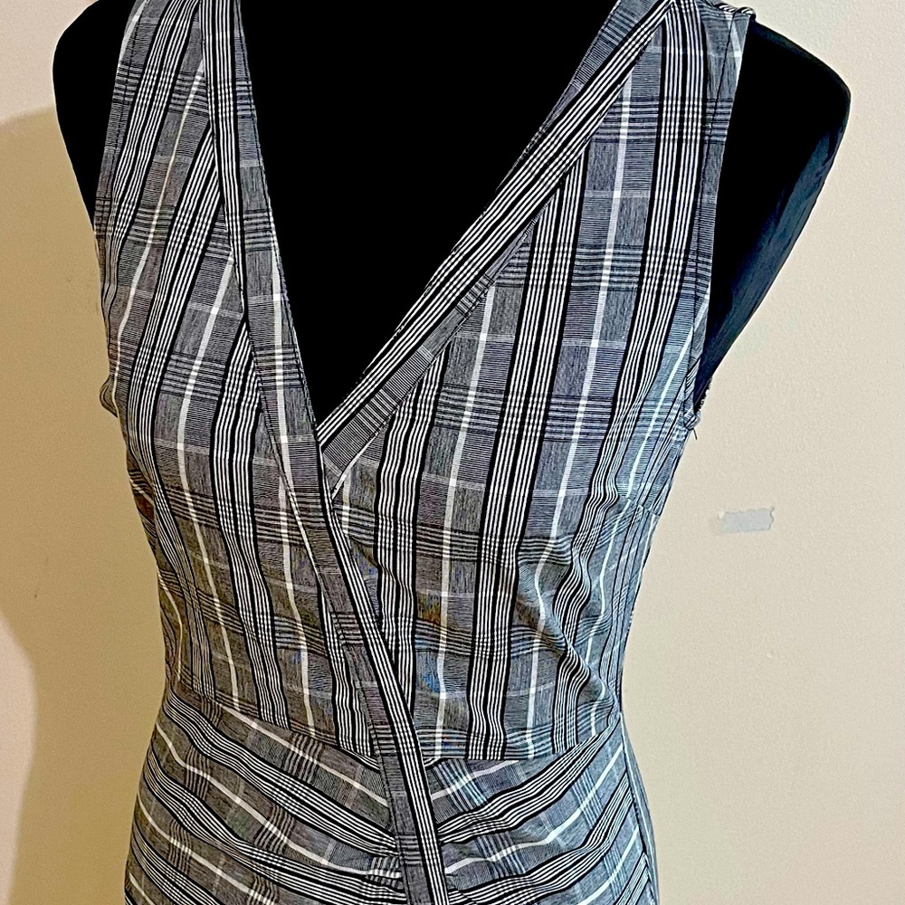 Women’s fitted plaid sleeveless dress